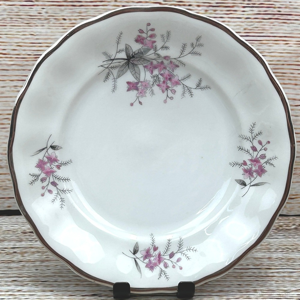 Favolina Karolina Jarolina Porcelain Salad Plate 3879 Floral Silver Scalloped 6